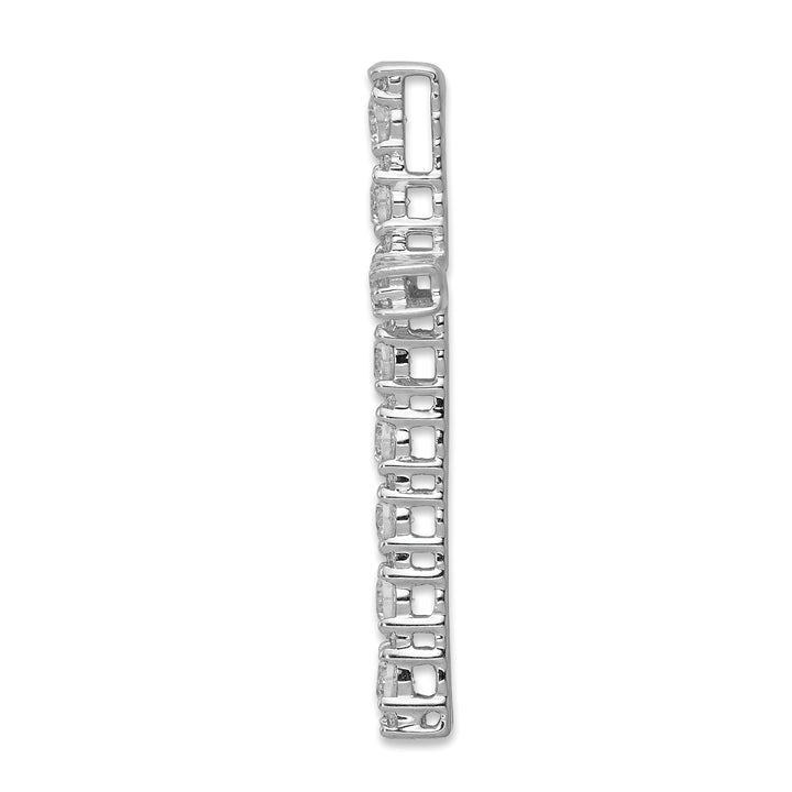 14k White Gold 1/2 CT Diamond Latin Design Cross Chain Slide