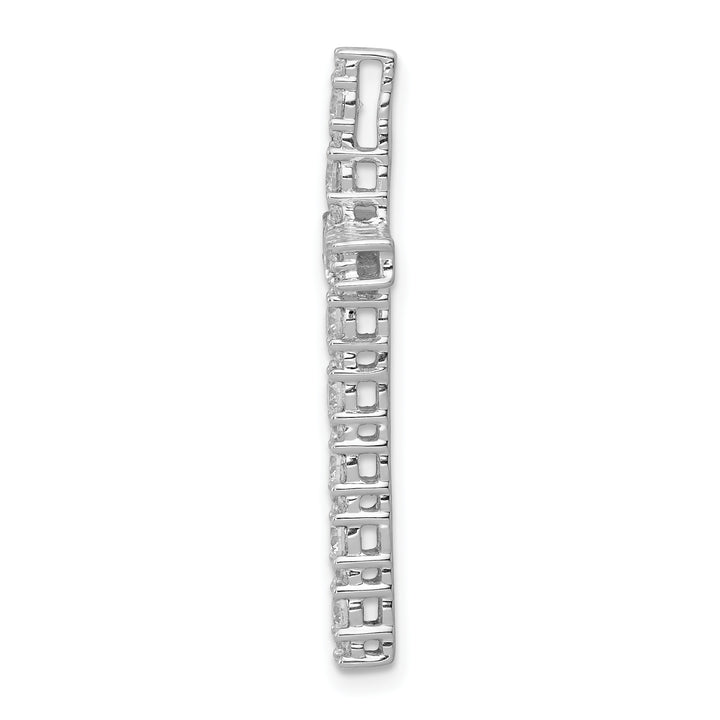 14k White Gold 3/4 CT Classic Diamond Latin Cross Chain Slide