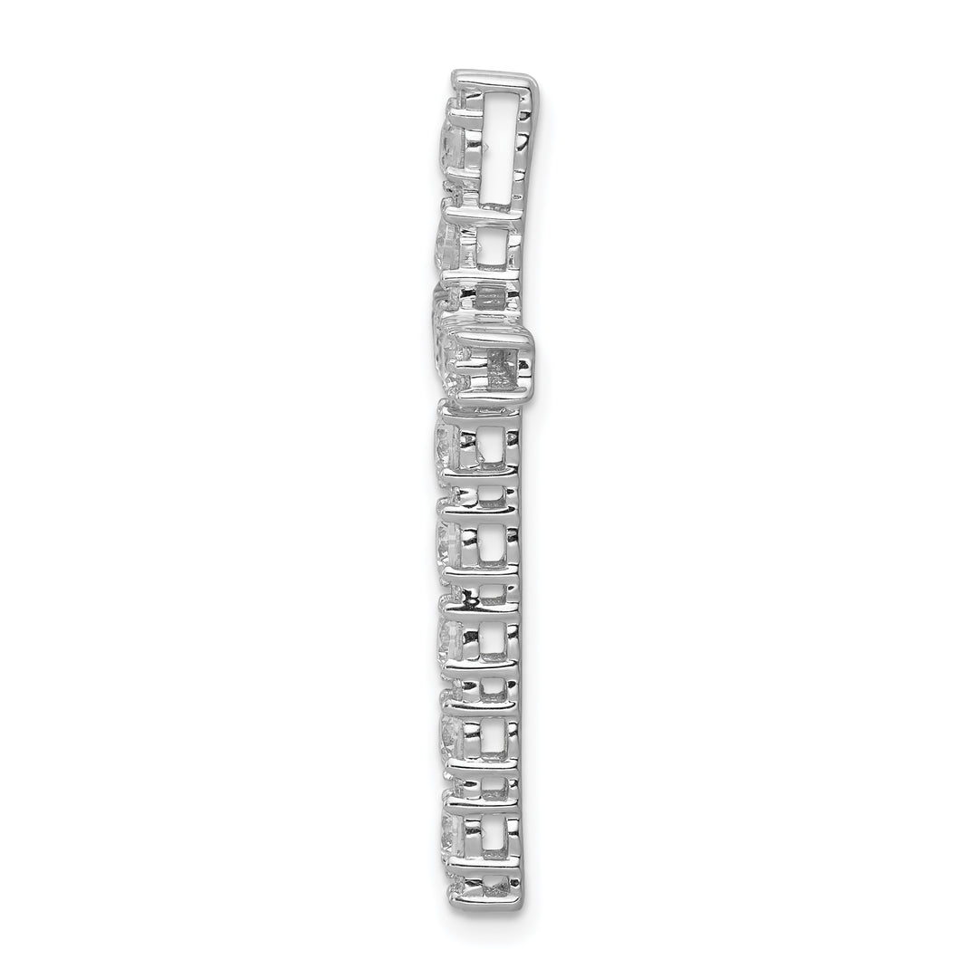 14k White Gold 1 CT Intricate Diamond Latin Cross Chain Slide