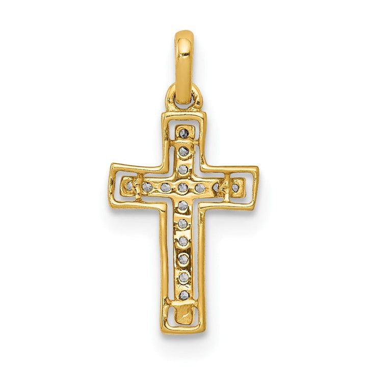 Lovely Rita's Pendants & Charms 10K Yellow Gold 1/20 ct Diamond Small Cross Pendant