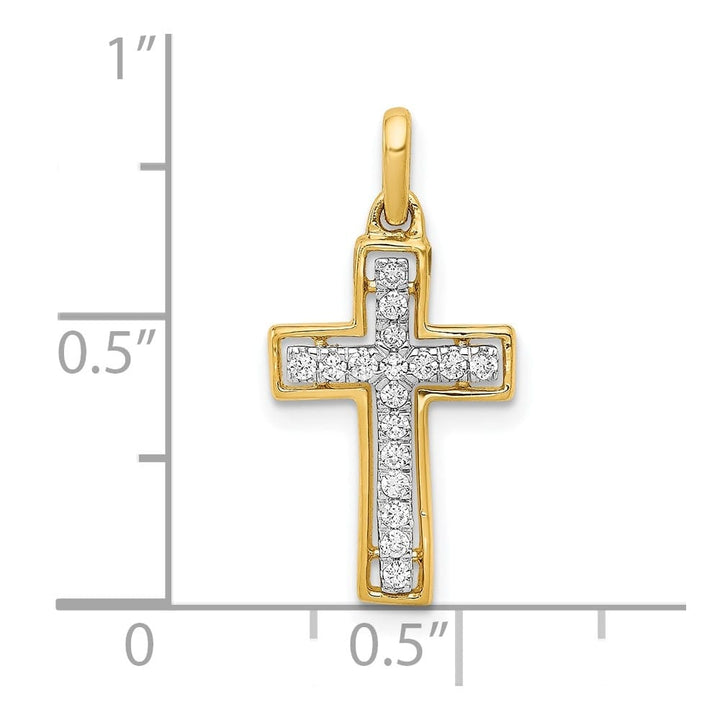 Lovely Rita's Pendants & Charms 10K Yellow Gold 1/8 ct Diamond Cross Pendant