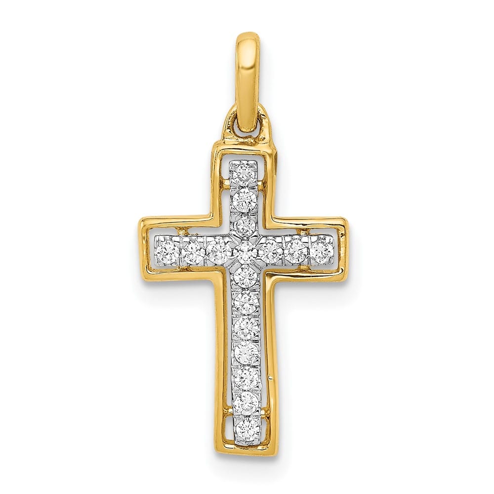 Lovely Rita's Pendants & Charms 10K Yellow Gold 1/8 ct Diamond Cross Pendant