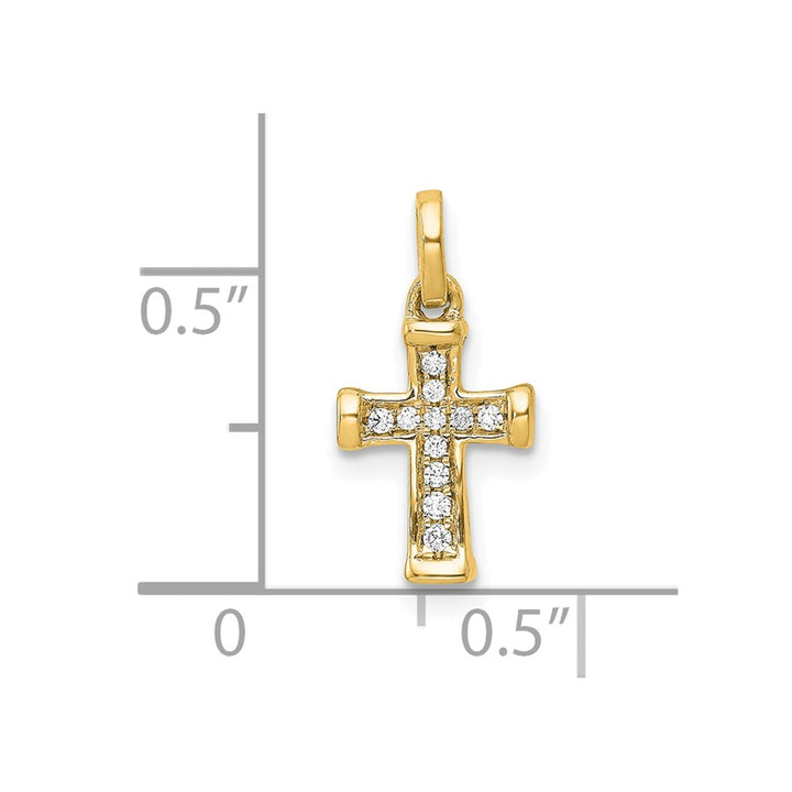 Lovely Rita's Pendants & Charms 10K Yellow Gold Small 1/20 ct Diamond Latin Cross Pendant