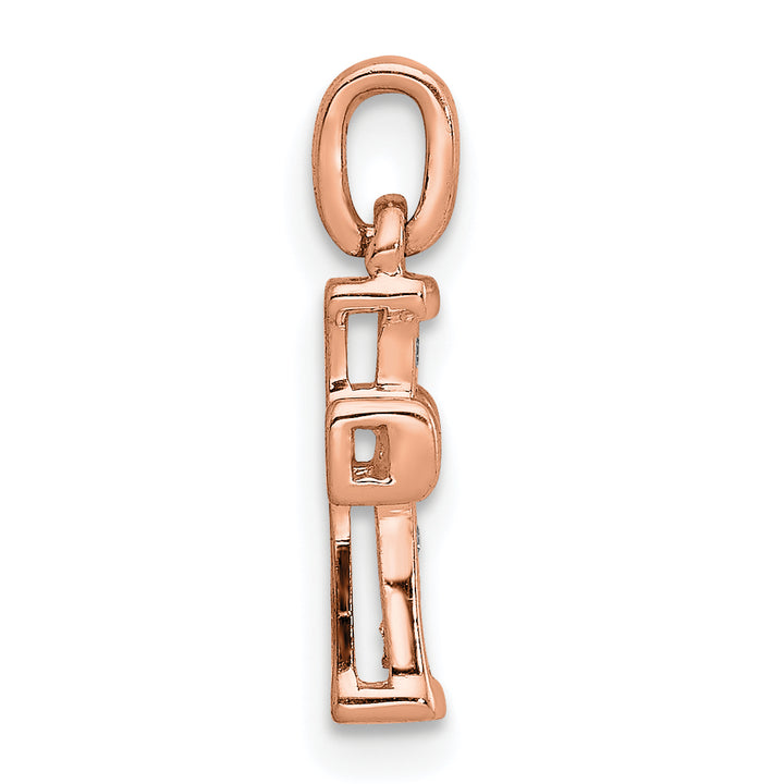 14K Rose Gold Small 1/20 CT Diamond Latin Cross Pendant