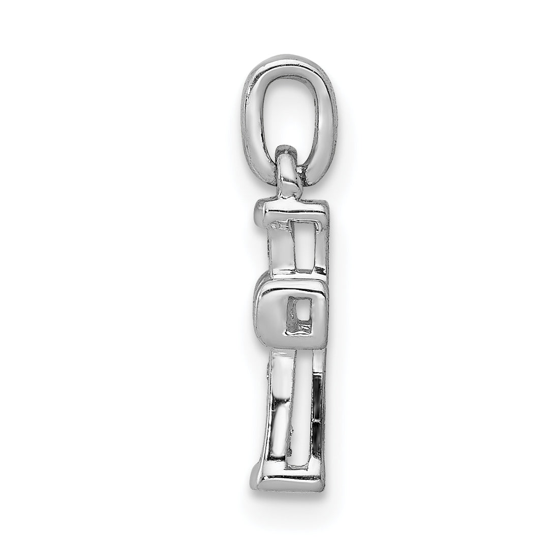 14k White Gold Small 1/20 CT Diamond Latin Design Cross Pendant