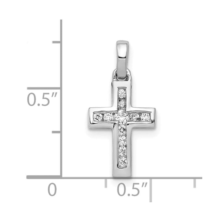 Lovely Rita's Pendants & Charms 10K White Gold 1/6 ct Diamond Latin Cross Pendant
