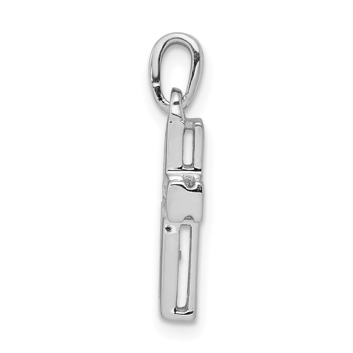 14k White Gold 1/6 CT Diamond Latin Cross Design Pendant