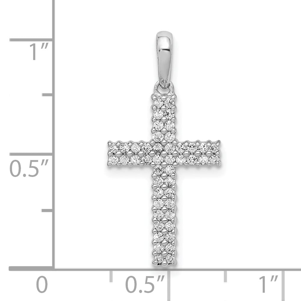 Lovely Rita's Pendants & Charms 10K White Gold Large 1/4 ct Diamond Latin Cross Pendant