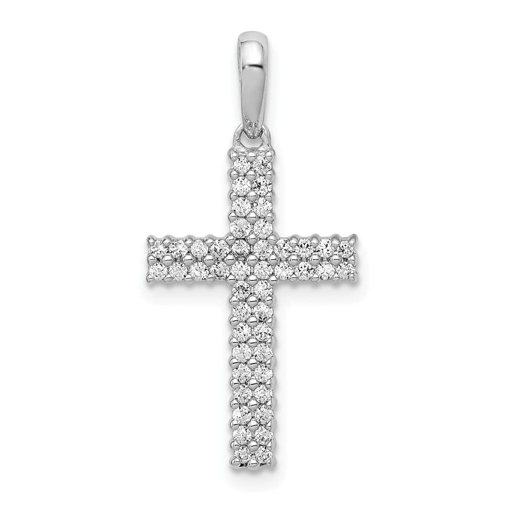 Lovely Rita's Pendants & Charms 10K White Gold Large 1/4 ct Diamond Latin Cross Pendant