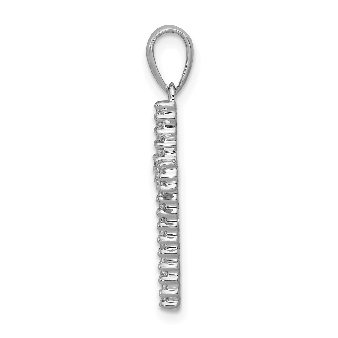 14k White Gold 1/4 CT Diamond Fancy Cross Pendant