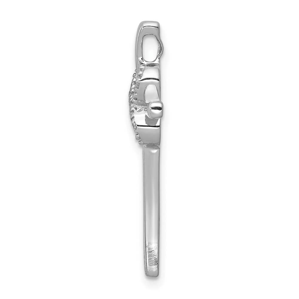 Lovely Rita's Pendants & Charms 10K White Gold .03 ct Diamond Infinity Cross Chain Slide