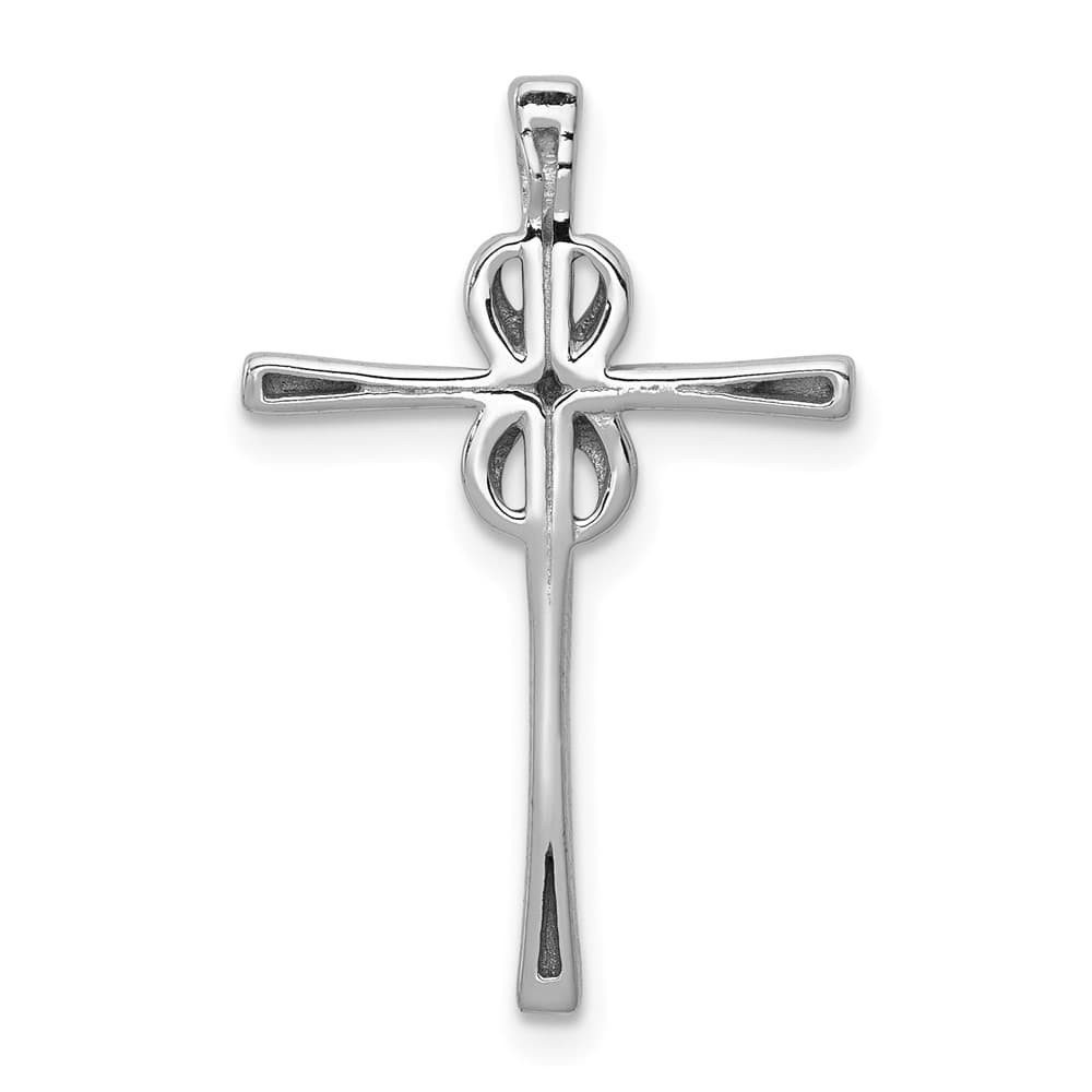 Lovely Rita's Pendants & Charms 10K White Gold .03 ct Diamond Infinity Cross Chain Slide