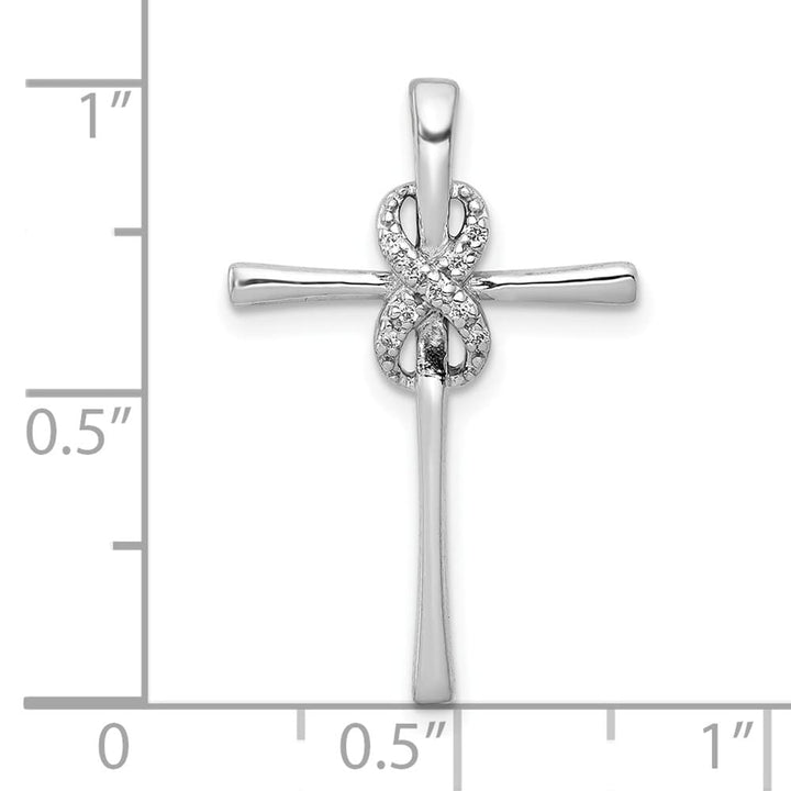 Lovely Rita's Pendants & Charms 10K White Gold .03 ct Diamond Infinity Cross Chain Slide