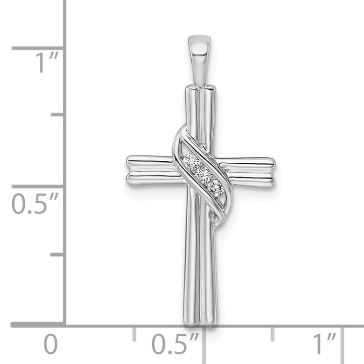 Lovely Rita's Pendants & Charms 10K White Gold 1/20 ct I1 Clarity Diamond Cross Pendant