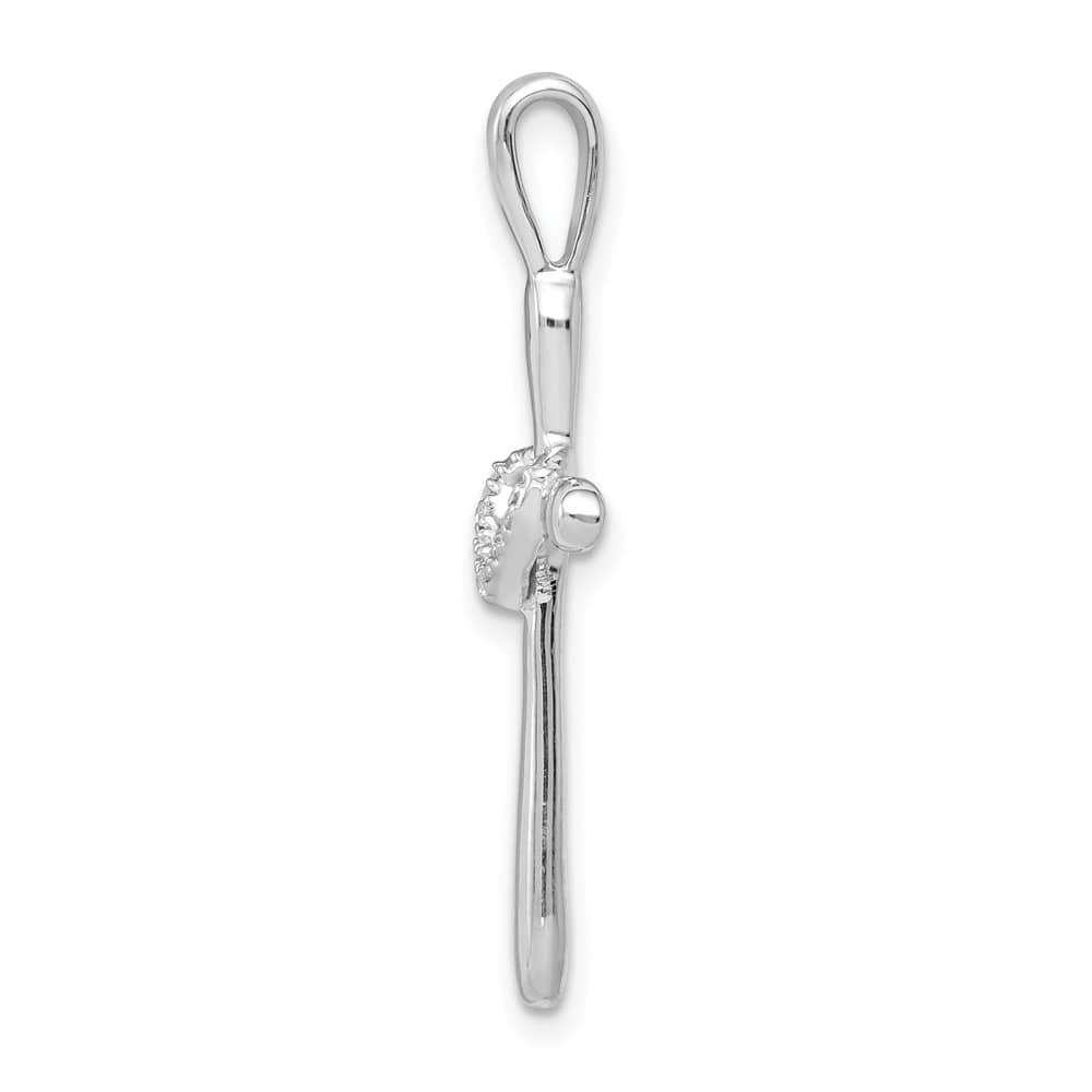 Lovely Rita's Pendants & Charms 10K White Gold 1/10 ct Diamond Cross with Heart Center Pendant