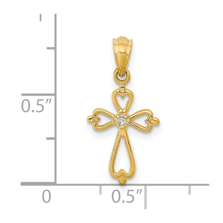 Lovely Rita's Pendants & Charms 10K Yellow Gold Diamond Accented Cross Pendant