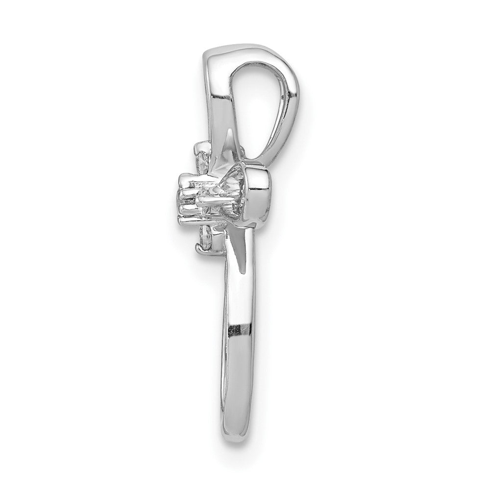 Lovely Rita's Pendants & Charms 10K White Gold 1/20 ct Diamond Cross Chain Slide