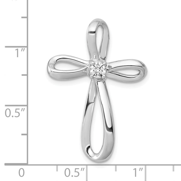 Lovely Rita's Pendants & Charms 10K White Gold Large 1/6 ct Diamond Cross Slide Pendant