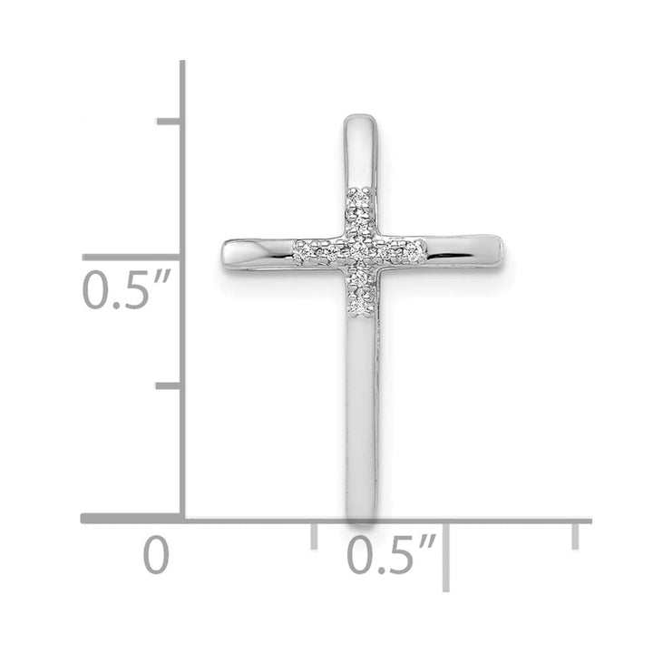 Lovely Rita's Pendants & Charms 10K White Gold .03ct. Diamond Cross Chain Slide