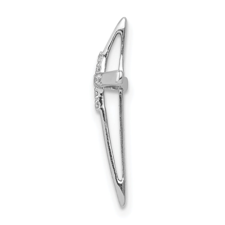 14k White Gold .03 CT Diamond Sleek Cross Chain Slide Pendant