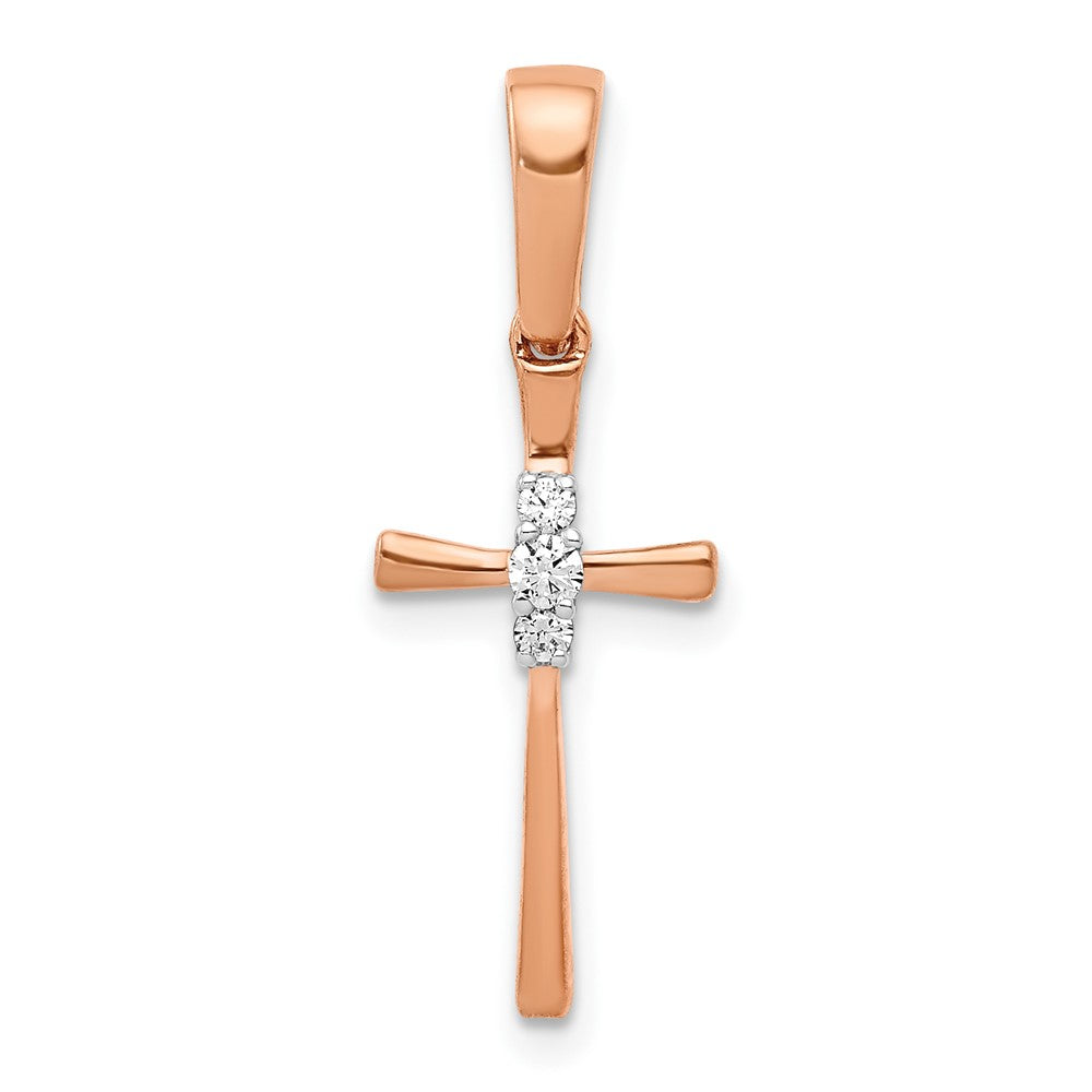 Lovely Rita's Pendants & Charms 10K Rose Gold .03 ct Diamond Cross Pendant