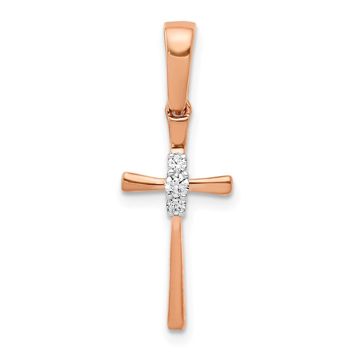 Lovely Rita's Pendants & Charms 10K Rose Gold .03 ct Diamond Cross Pendant