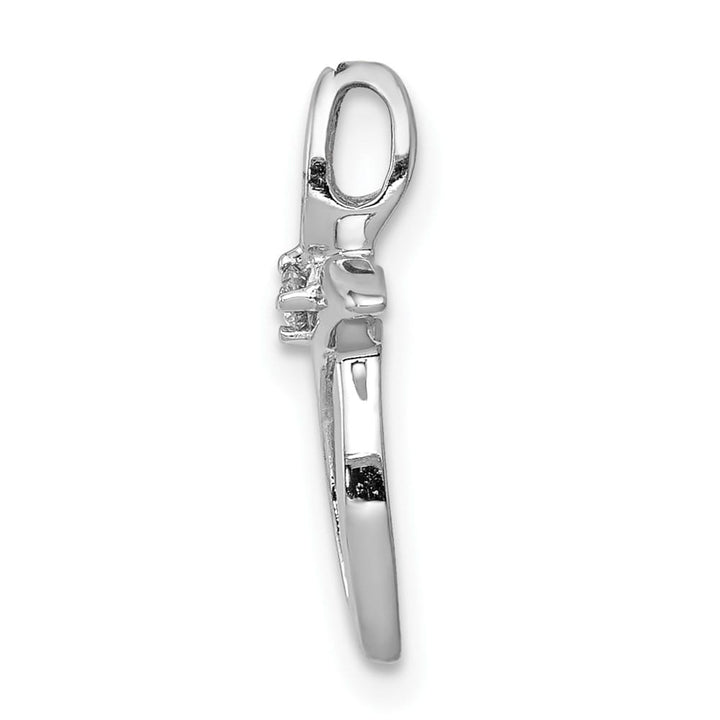 Lovely Rita's Pendants & Charms 10K White Gold I1 Clarity Diamond Cross Chain Slide