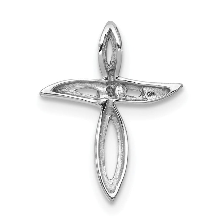 Lovely Rita's Pendants & Charms 10K White Gold I1 Clarity Diamond Cross Chain Slide