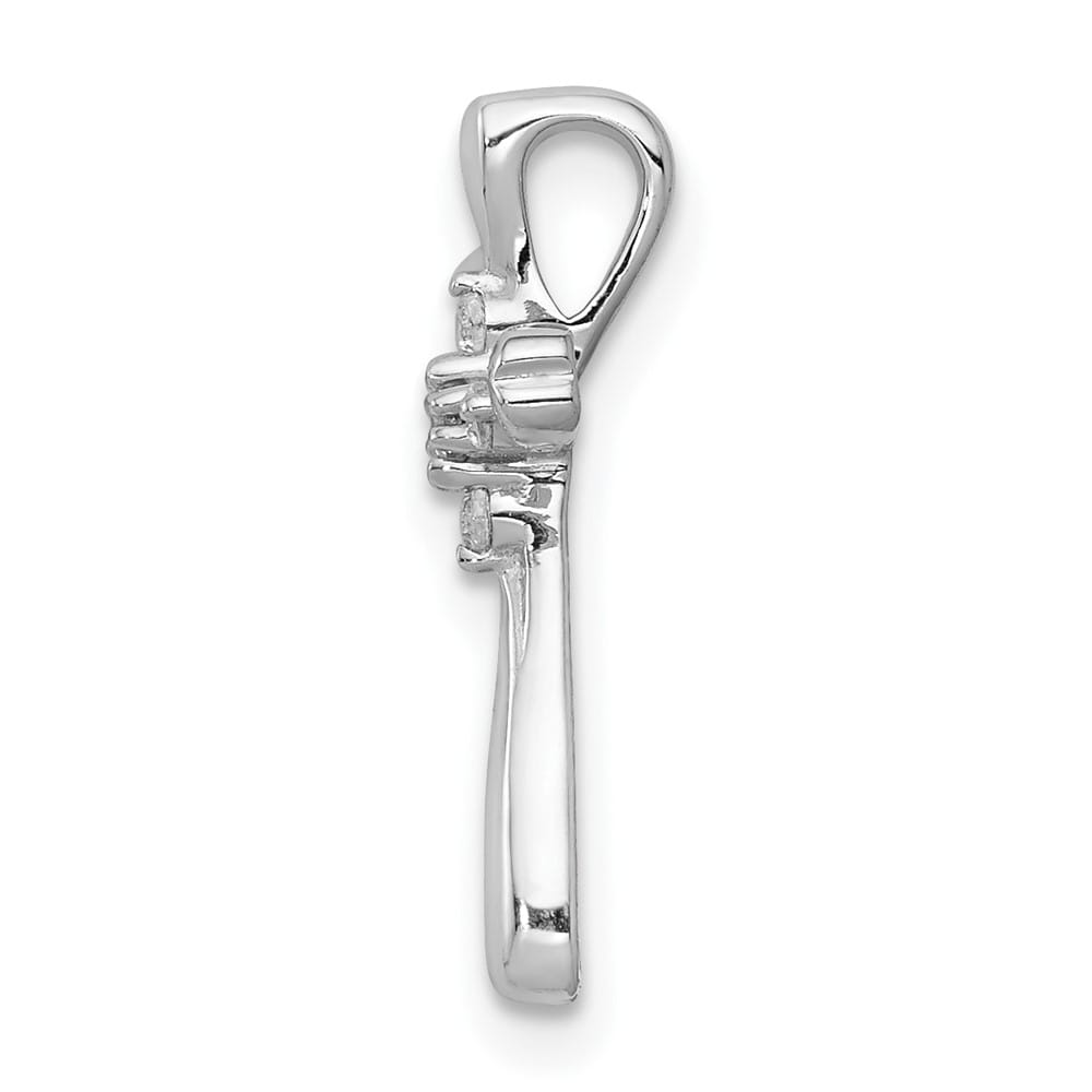 Lovely Rita's Pendants & Charms 10K White Gold 1/20 ct 5-Stone Diamond Cross Chain Slide