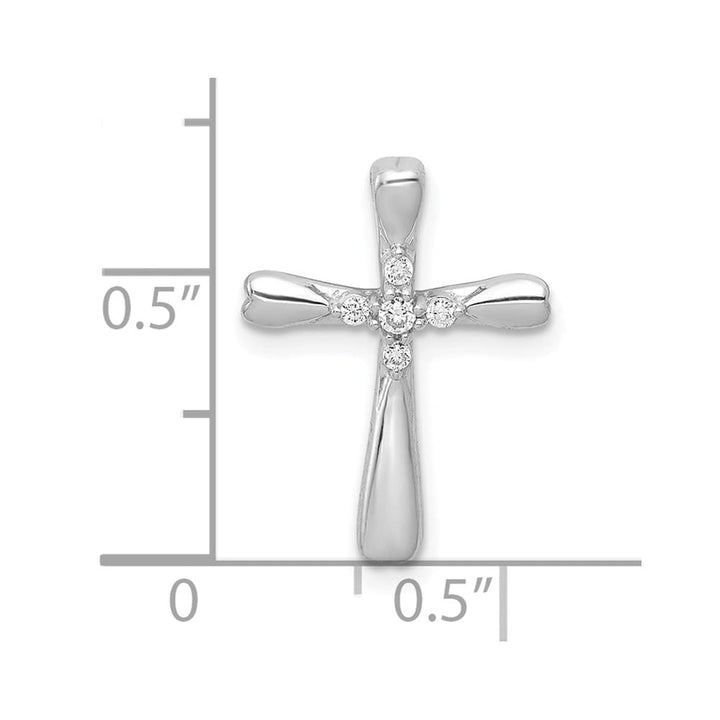 Lovely Rita's Pendants & Charms 10K White Gold 1/20 ct 5-Stone Diamond Cross Chain Slide
