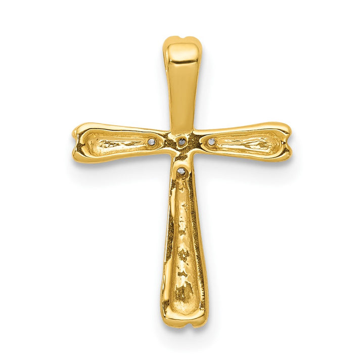 Lovely Rita's Pendants & Charms 10K Yellow Gold 1/20 ct 5-Stone Diamond Cross Chain Slide