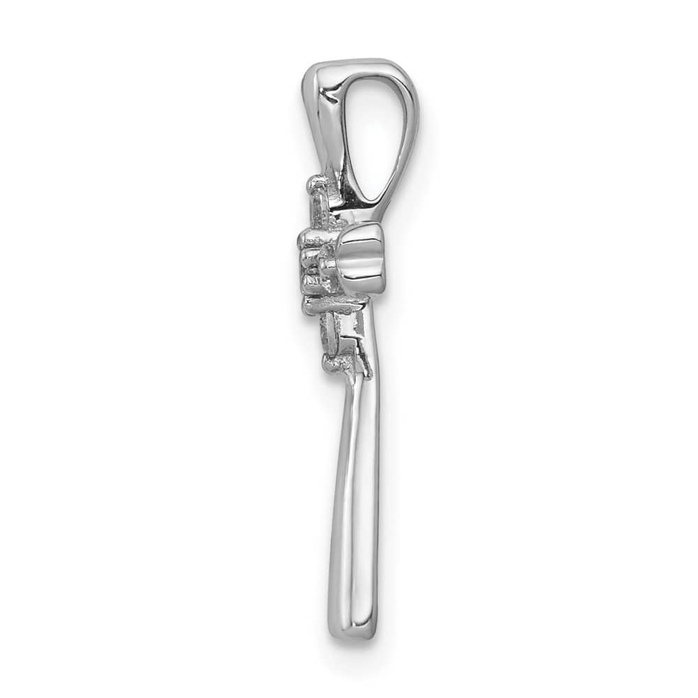 Lovely Rita's Pendants & Charms 10K White Gold 1/6 ct 5-Stone Diamond Cross Chain Slide