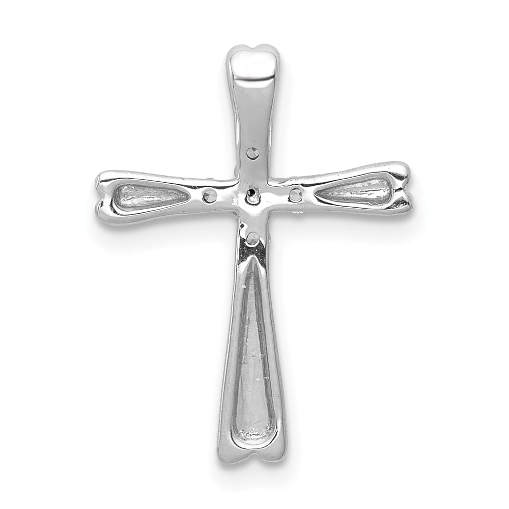 Lovely Rita's Pendants & Charms 10K White Gold 1/6 ct 5-Stone Diamond Cross Chain Slide