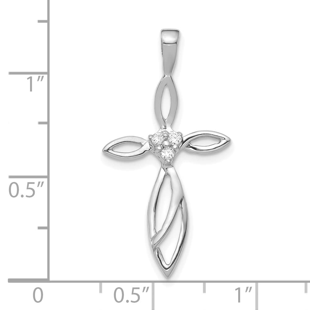 Lovely Rita's Pendants & Charms 10K White Gold I1 Clarity 1/20 ct Diamond Cross Pendant