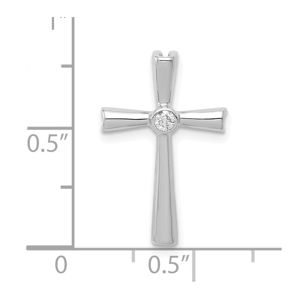 Lovely Rita's Pendants & Charms 10K White Gold I1 Clarity 1/20 ct Diamond Cross Chain Slide