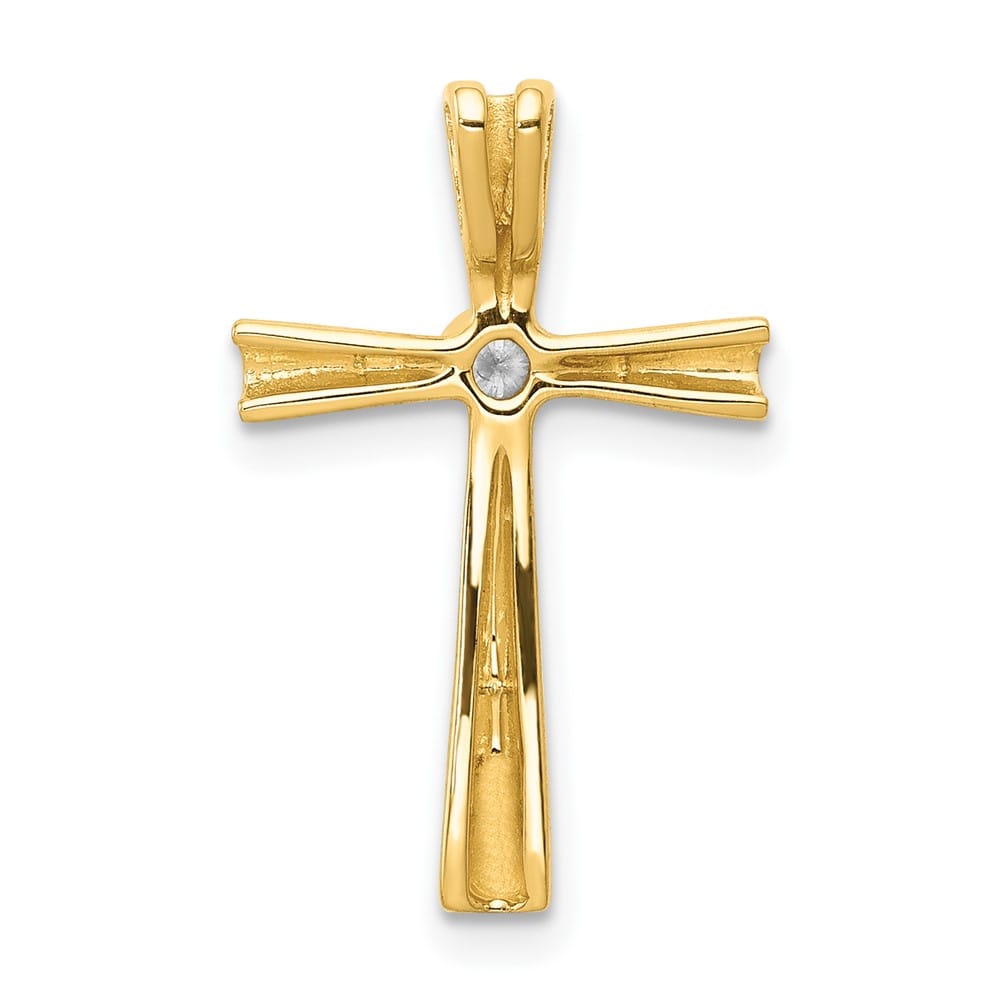 Lovely Rita's Pendants & Charms 10K Yellow Gold I1 Clarity 1/20 ct Diamond Cross Chain Slide