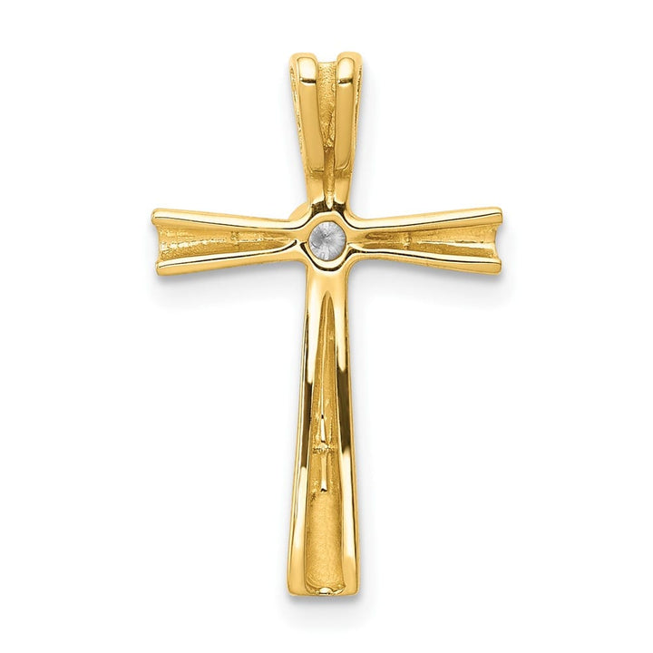 Lovely Rita's Pendants & Charms 10K Yellow Gold I1 Clarity 1/20 ct Diamond Cross Chain Slide
