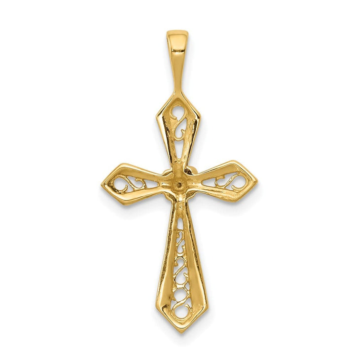 Lovely Rita's Pendants & Charms 10K Yellow Gold I1 Clarity Diamond Passion Cross Pendant