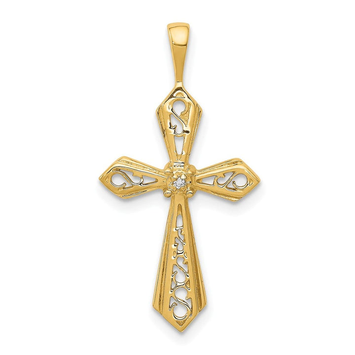 Lovely Rita's Pendants & Charms 10K Yellow Gold I1 Clarity Diamond Passion Cross Pendant