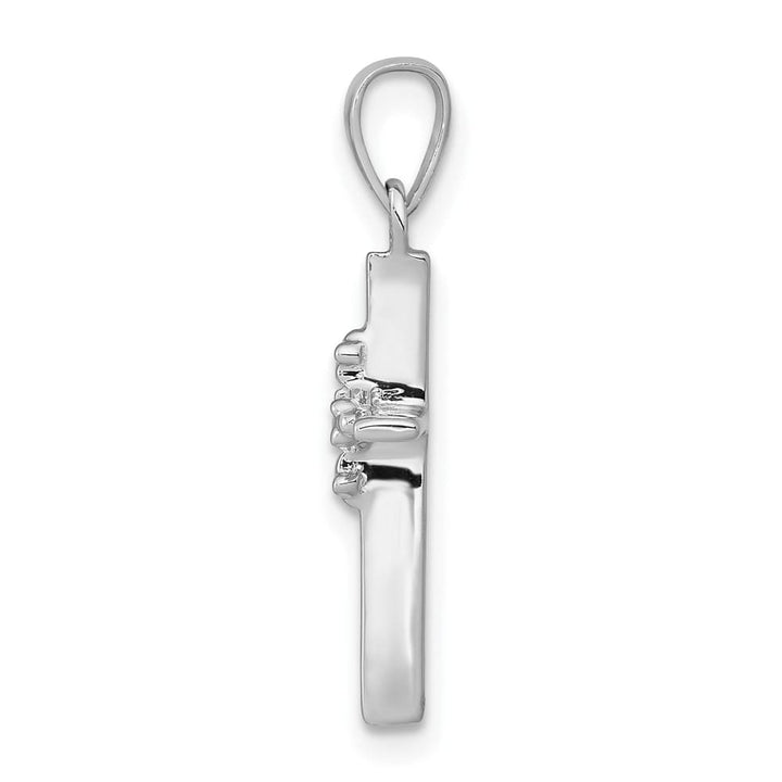 Lovely Rita's Pendants & Charms 10K White Gold .01 ct Diamond Polished Slim Cross Pendant
