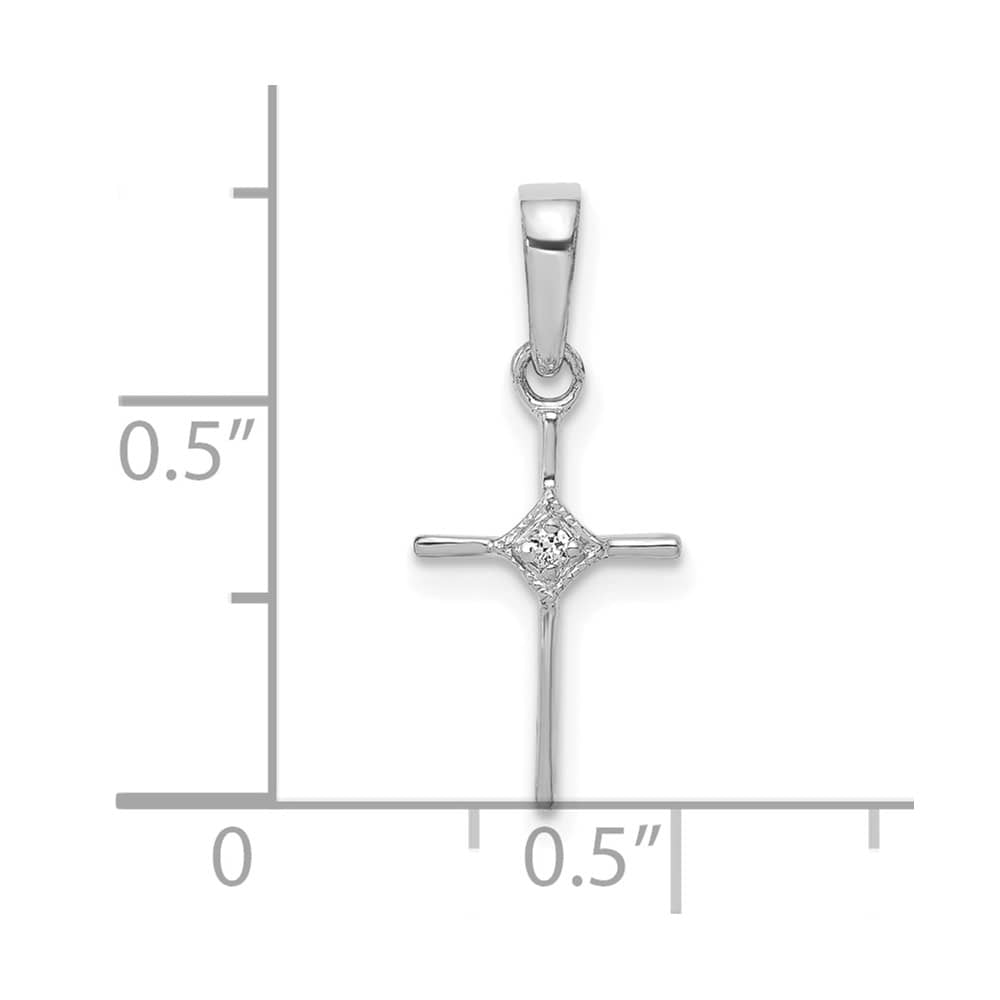 Lovely Rita's Pendants & Charms 10K White Gold Small .01 ct Diamond Cross Pendant