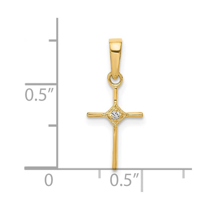 Lovely Rita's Pendants & Charms 10K Yellow Gold Small .01 ct Diamond Cross Pendant