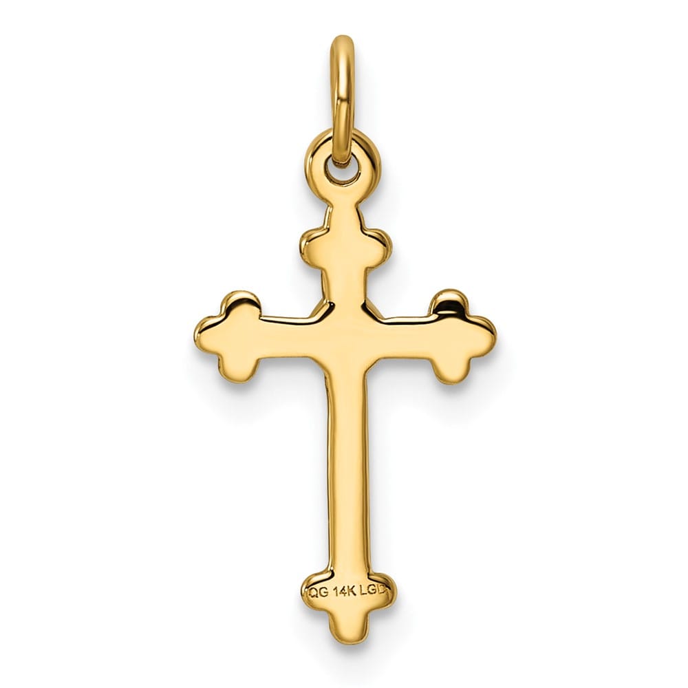 Lovely Rita's Pendants & Charms 10K Yellow Gold Small Diamond Budded Cross Pendant