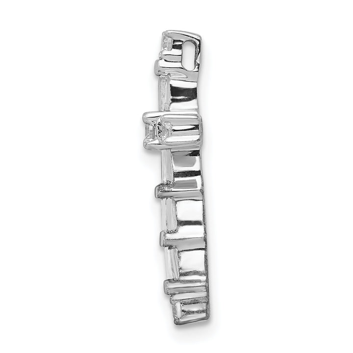 14k White Gold 1/3 CT Diamond Timeless Design Cross Chain Slide