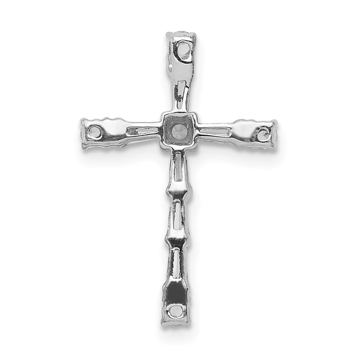 14k White Gold 1/3 CT Diamond Timeless Design Cross Chain Slide