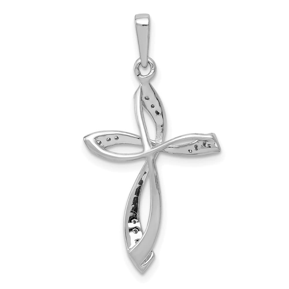 Lovely Rita's Pendants & Charms 10K White Gold 1/10 ct Diamond Cross Pendant