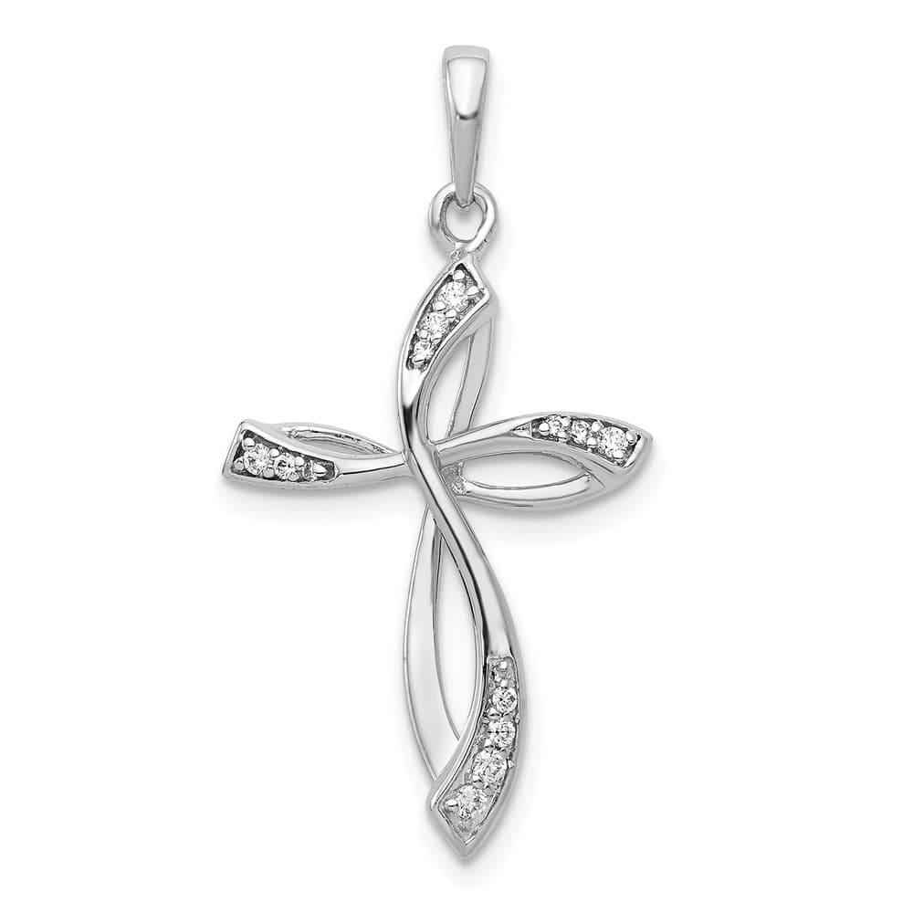 Lovely Rita's Pendants & Charms 10K White Gold 1/10 ct Diamond Cross Pendant