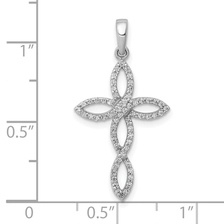 Lovely Rita's Pendants & Charms 10K White Gold Large 1/4 ct Diamond Cross Pendant