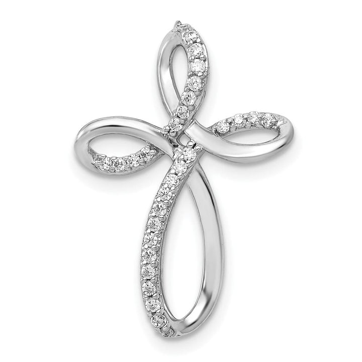 Lovely Rita's Pendants & Charms 10K White Gold Small 1/6 ct Diamond Cross Slide Pendant