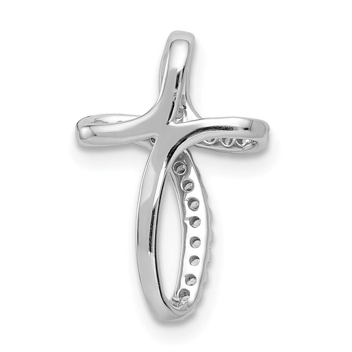 Lovely Rita's Pendants & Charms 10K White Gold 1/15 ct Diamond Cross Slide Pendant
